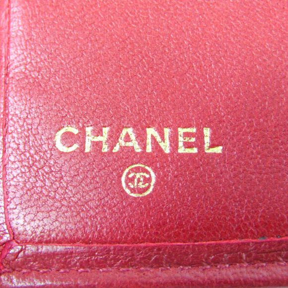Chanel Bicolor Women's Leather Bill Wallet (bi-fold) Red Color - Picture 14 of 16